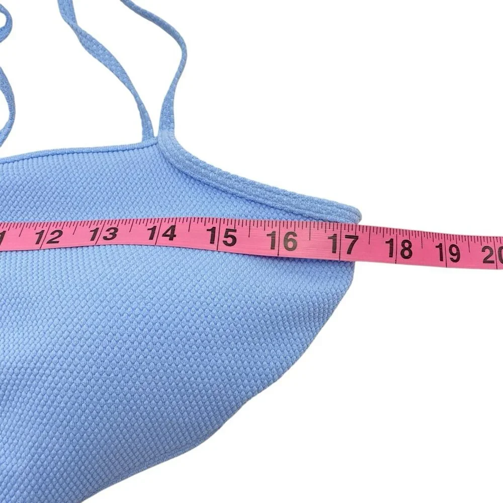 ABERCROMBIE FITCH Women Cut Out 1 Piece Swimsuit‎ Sz XL Blue Beach Pool 59-9